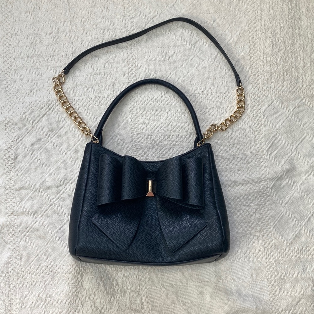Elegant Black Bow Handbag